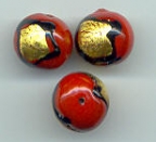 Red, 14mm with Black Lines & Gold Foil